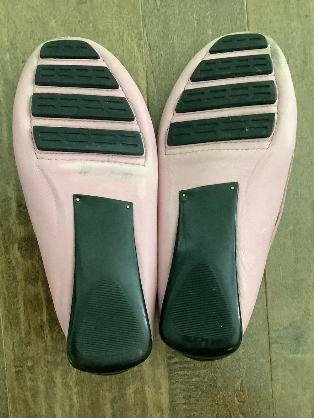 Women's Pink Woven Leather Loafers with Gold Bit Accent